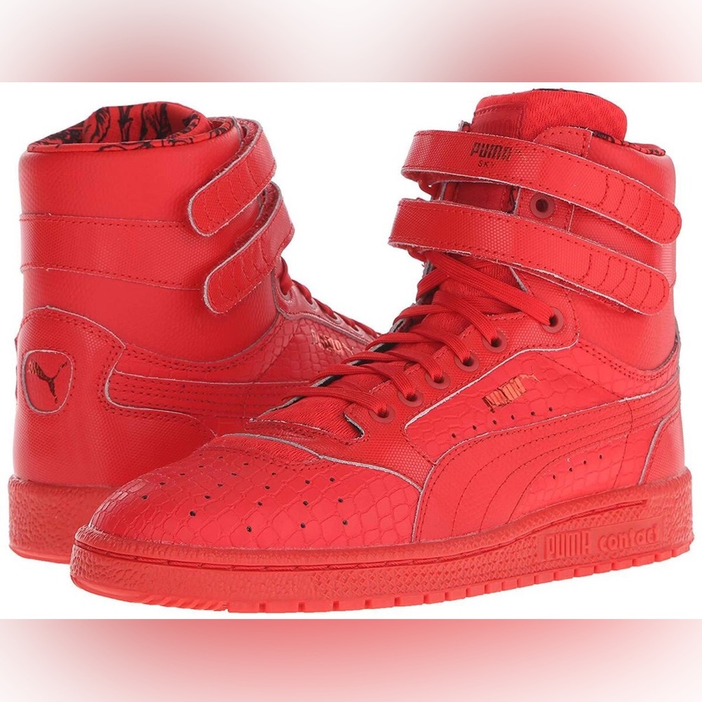 Puma Red High-Top Sneakers